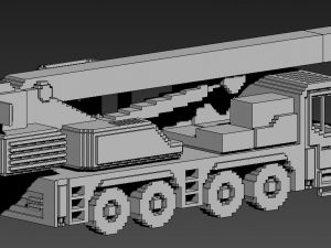 Voxel Crane Truck 3D 模型