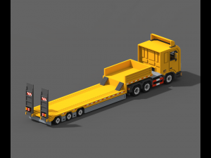Voxel Truck And Loader Trailer 3D Модель