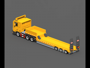 Voxel Truck And Loader Trailer 3D Модель