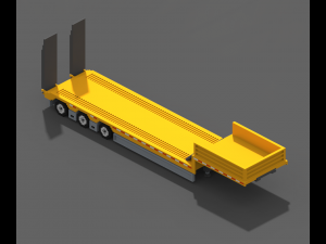 Voxel Truck And Loader Trailer 3D Модель