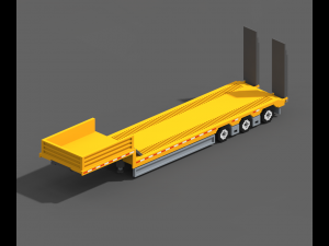 Voxel Truck And Loader Trailer 3D Модель