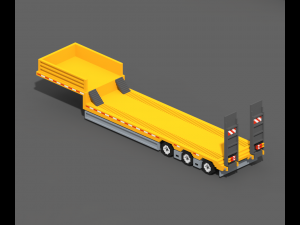 Voxel Truck And Loader Trailer 3D Модель