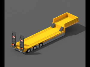 Voxel Truck And Loader Trailer 3D Модель