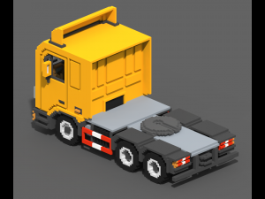 Voxel Truck And Loader Trailer 3D Модель