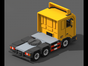 Voxel Truck And Loader Trailer 3D Модель