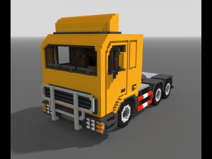 Voxel Truck And Loader Trailer 3D Модель