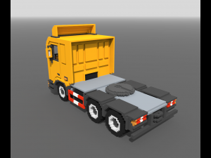 Voxel Truck And Loader Trailer 3D Модель