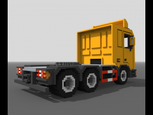 Voxel Truck And Loader Trailer 3D Модель