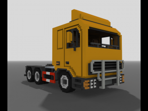 Voxel Truck And Loader Trailer 3D Модель