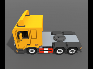 Voxel Truck And Loader Trailer 3D Модель