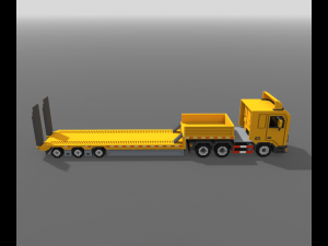 Voxel Truck And Loader Trailer 3D Модель
