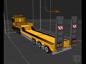 Voxel Truck And Loader Trailer 3D Модель
