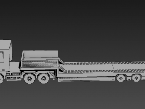 Voxel Truck And Loader Trailer 3D Модель