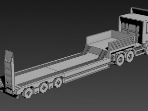 Voxel Truck And Loader Trailer 3D Модель