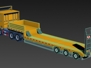 Voxel Truck And Loader Trailer 3D Модель