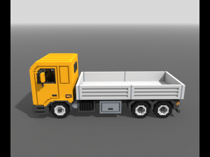 Voxel Flatbed Truck 3D Model