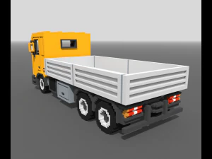 Voxel Flatbed Truck 3D Model