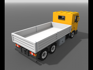Voxel Flatbed Truck 3D Model