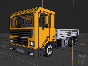 Voxel Flatbed Truck 3D Model