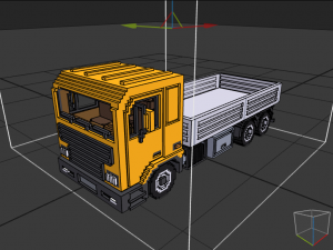 Voxel Flatbed Truck 3D Model