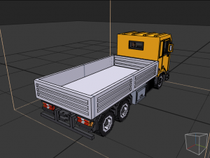 Voxel Flatbed Truck 3D Model
