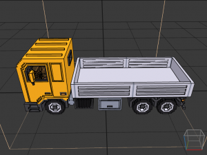 Voxel Flatbed Truck 3D Model