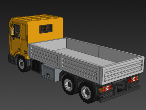 Voxel Flatbed Truck 3D Model