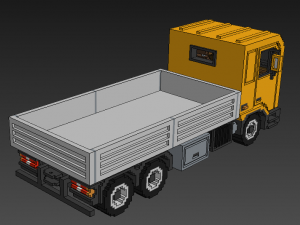 Voxel Flatbed Truck 3D Model