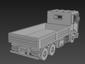 Voxel Flatbed Truck 3D Model
