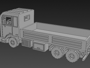 Voxel Flatbed Truck 3D Model