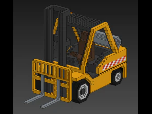 Voxel Forklift 3D Model