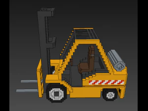 Voxel Forklift 3D Model