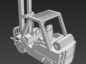 Voxel Forklift 3D Model