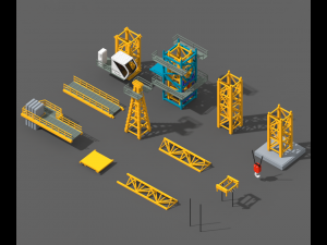 Voxel Tower Crane Modelo 3D