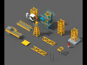 Voxel-Turmdrehkran 3D Modell