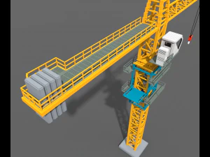 Voxel-Turmdrehkran 3D Modell