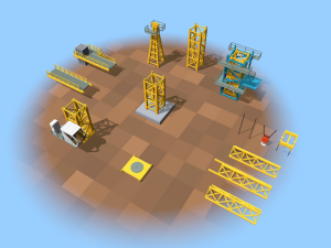 Voxel Tower Crane Modelo 3D
