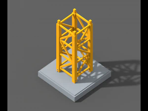 Voxel-Turmdrehkran 3D Modell