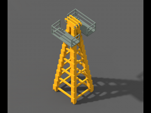 Voxel Tower Crane Modelo 3D