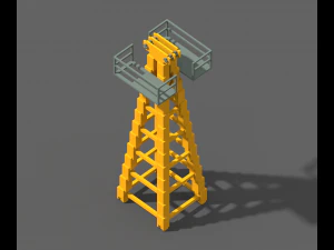 Voxel-Turmdrehkran 3D Modell