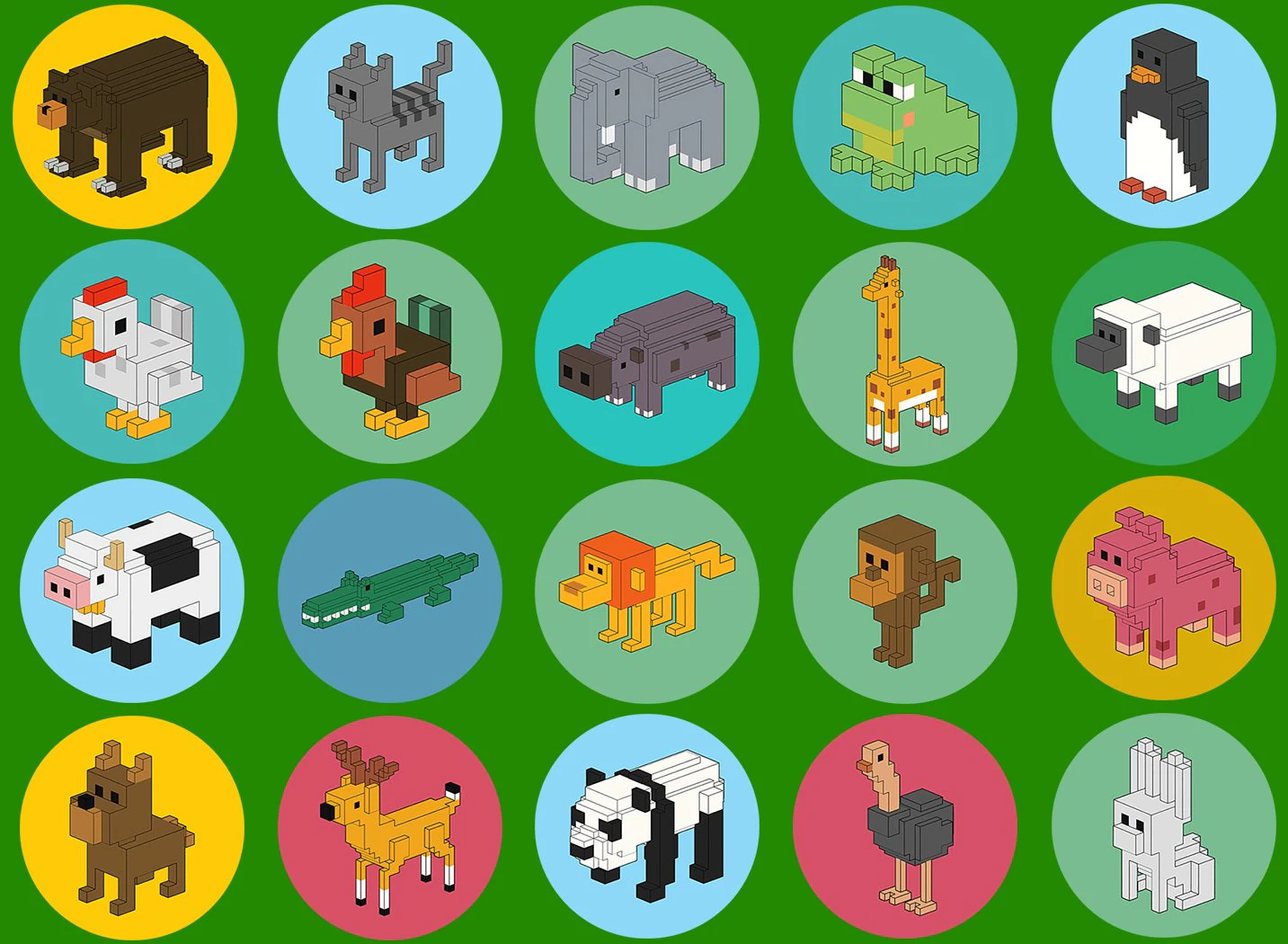 Voxel-dieren 3D Model .c4d .max .obj .3ds .fbx .stl .blend 