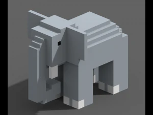 Voxel-dieren 3D Model