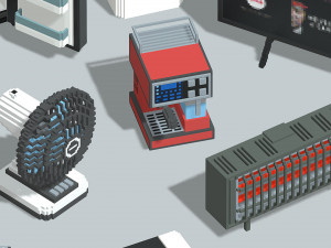 Voxel Electronics Pack 20 Items 3D Model
