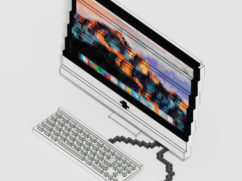 Pack Electr&oacute;nica Voxel 20 Art&iacute;culos Modelo 3D