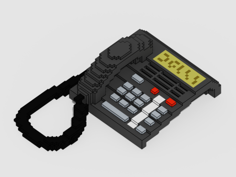Voxel Electronics Pack 20 Items 3D Model