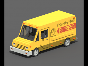 Voxel Mail Van 3D-Modell