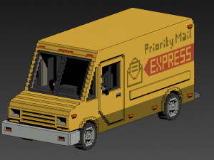 Voxel Mail Van Modèle 3D