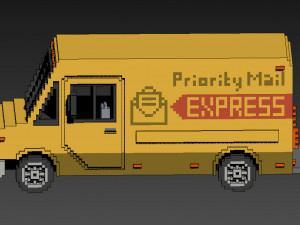 Voxel Mail Van Modèle 3D