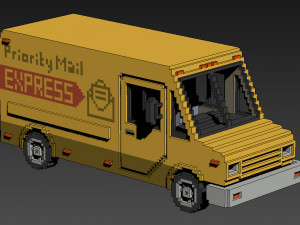 Voxel Mail Van Modèle 3D
