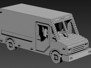 Voxel Mail Van Modèle 3D